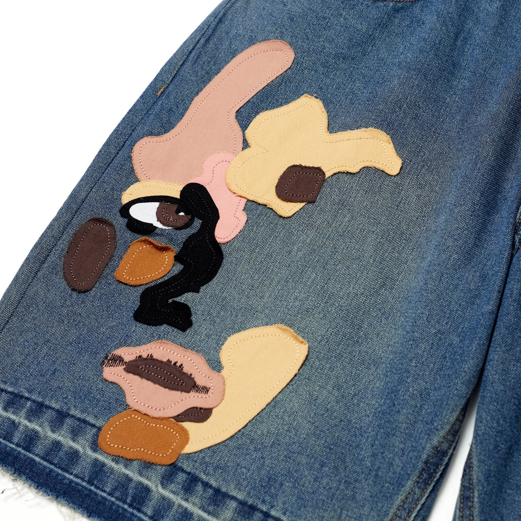 Kidsuper Face Patchwork Baggy Short
