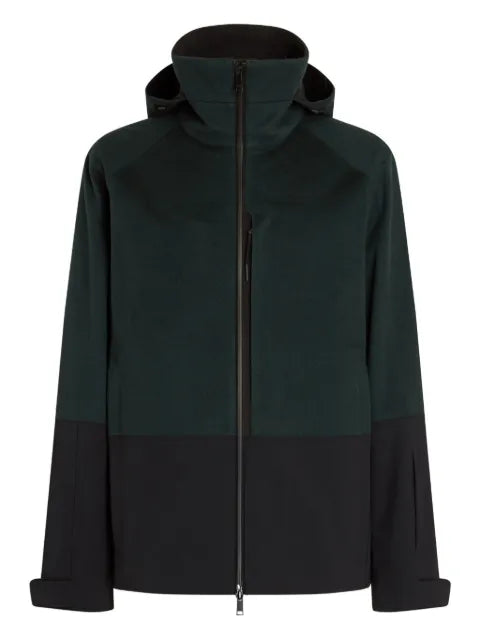 Zegna Oasi hooded two-tone jacket