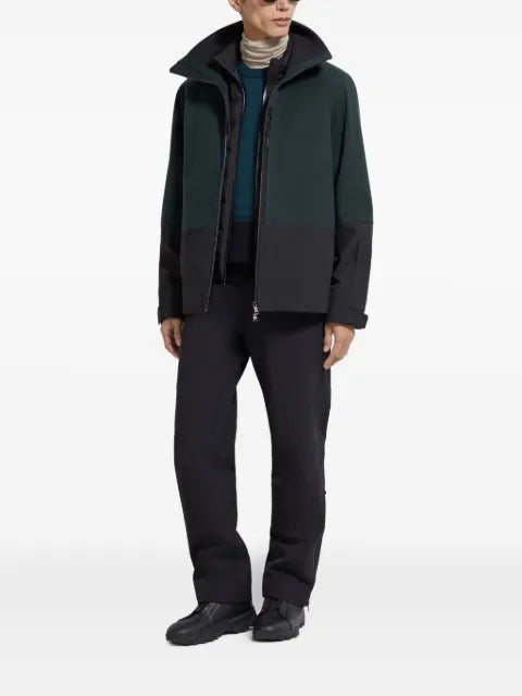 Zegna Oasi hooded two-tone jacket