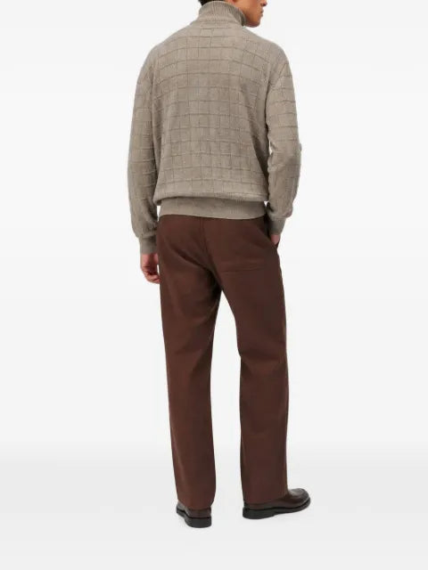 RETORI checkered mock-neck sweatshirt