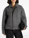 Manière De Voir Ezra in grey wool belted bomber jacket