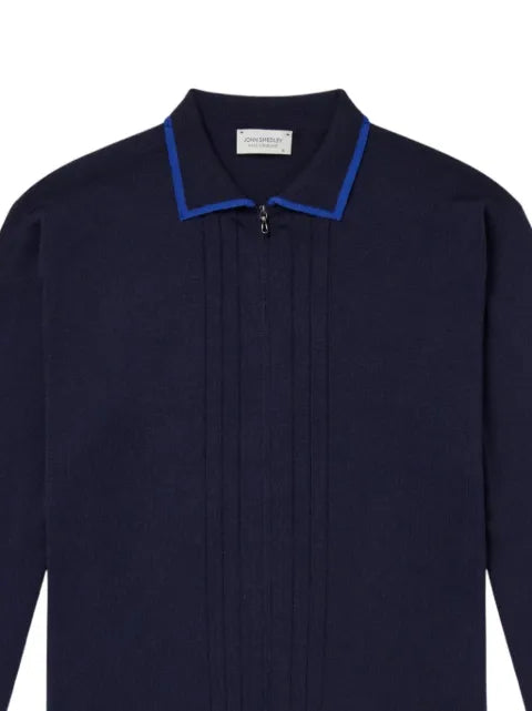 John Smedley zip-up knitted cardigan