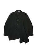 Black Comme Des Garçons deconstructed asymmetric jacket