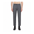 Thom Browne Style Cropped Pants with Signature Four-Bar Detail