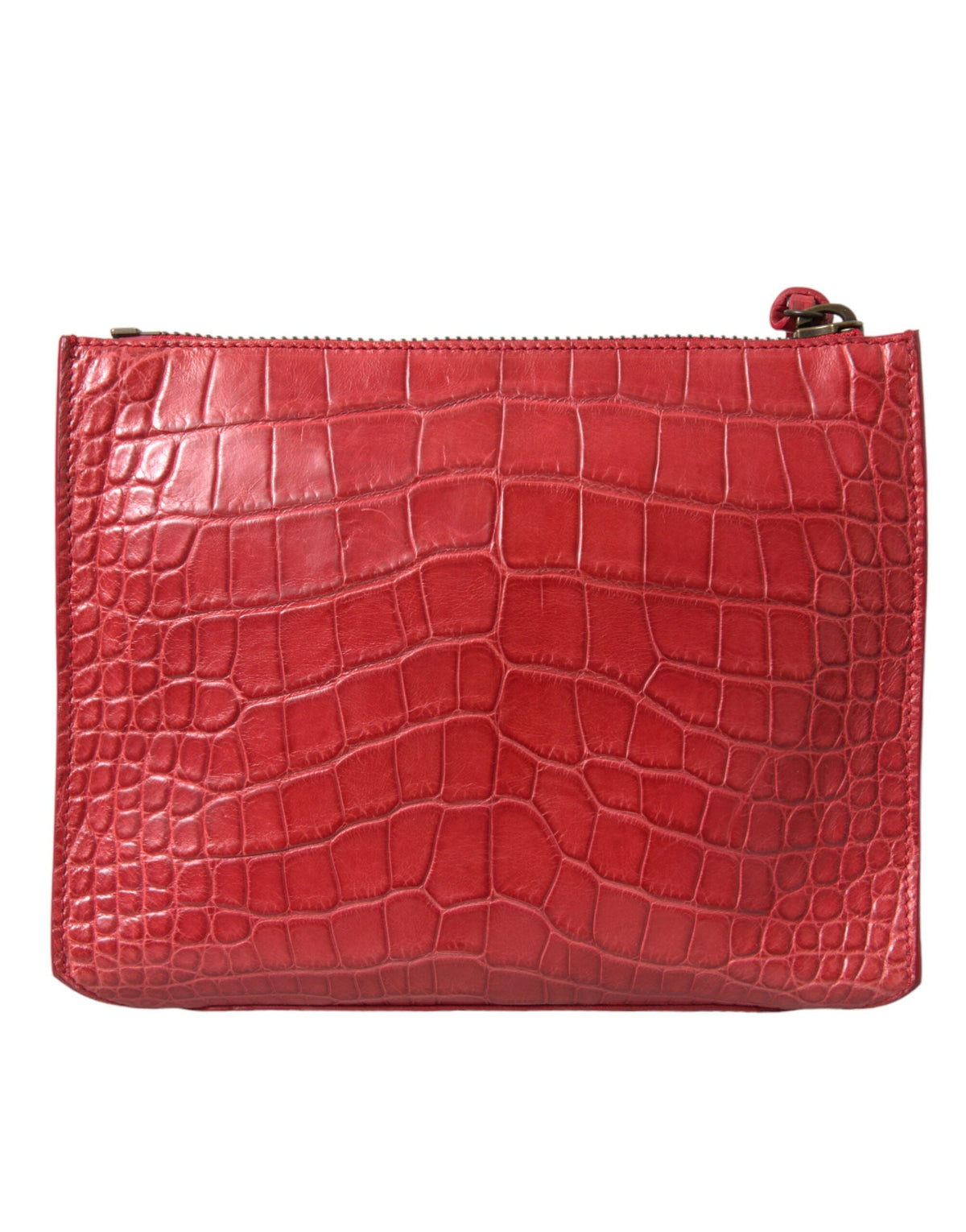 Red Alligator Leather Classic Pouch Wristlet