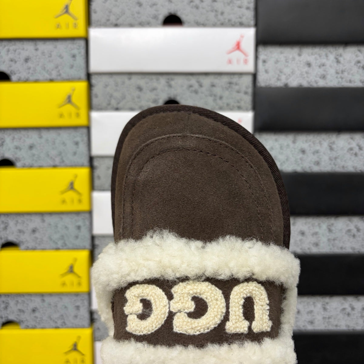 Embroidered Slip-On Snow Boots in Chocolate – Cozy Winter Mules (EU Sizes 35–40)