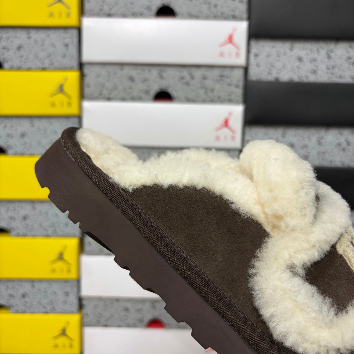 Embroidered Slip-On Snow Boots in Chocolate – Cozy Winter Mules (EU Sizes 35–40)