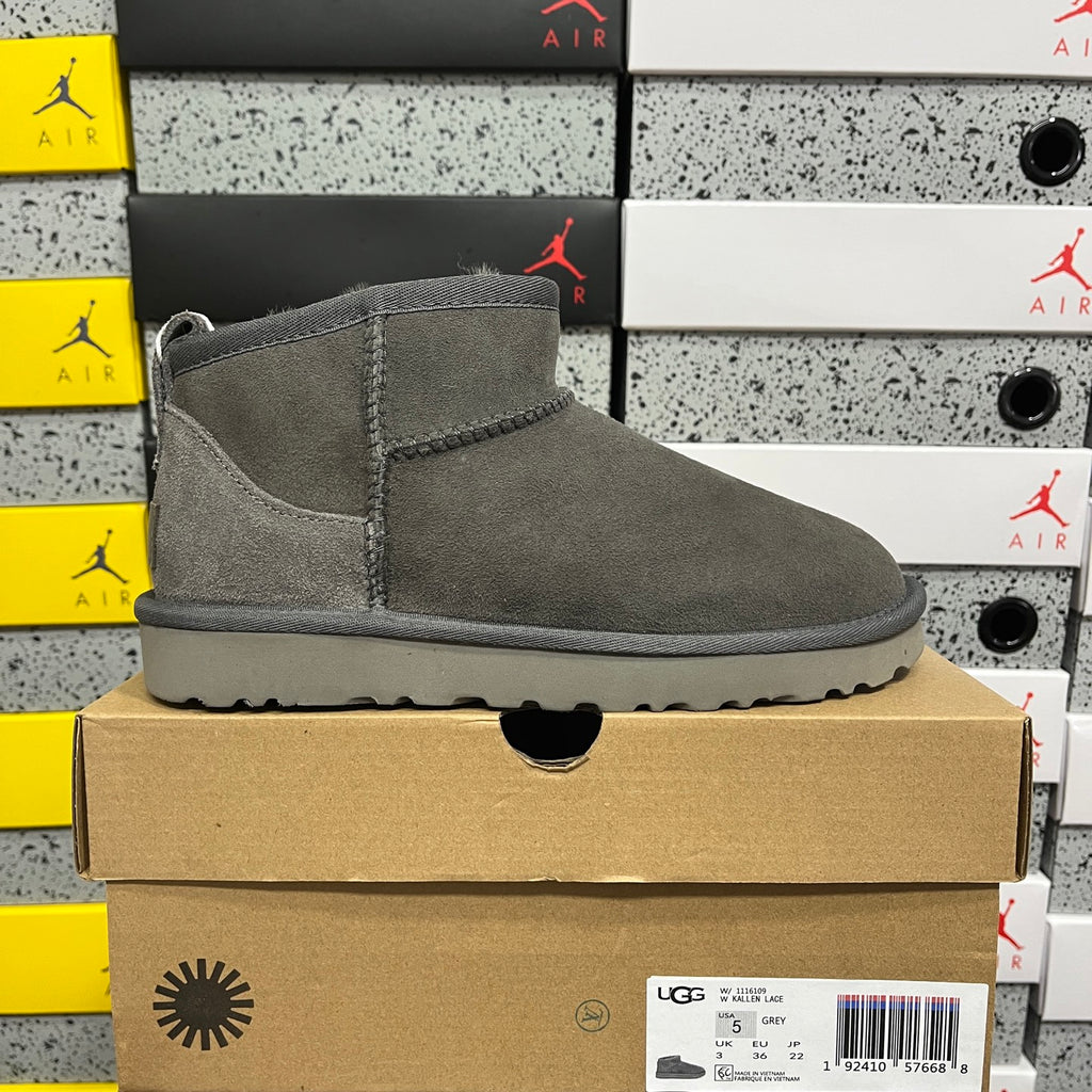 Mini Low-Shaft Snow Boots in Grey – Compact Winter Boots (EU Sizes 35–44)