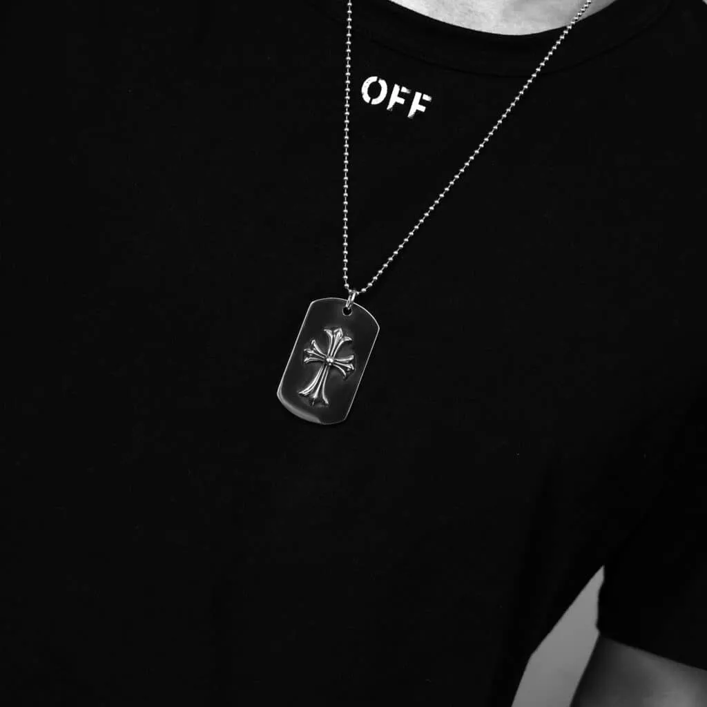 Chrome Hearts TINY CH CROSS CUTOUT DOG TAG
