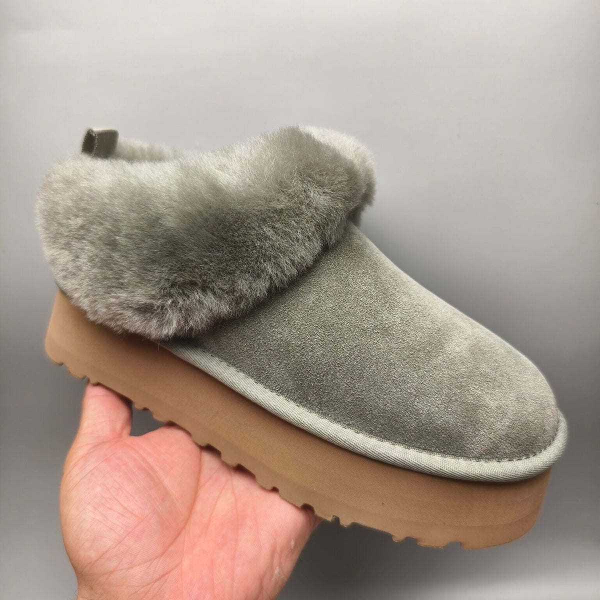 Green Chunky Sole Suede Slip-On Loafers — New Arrival | In Stock