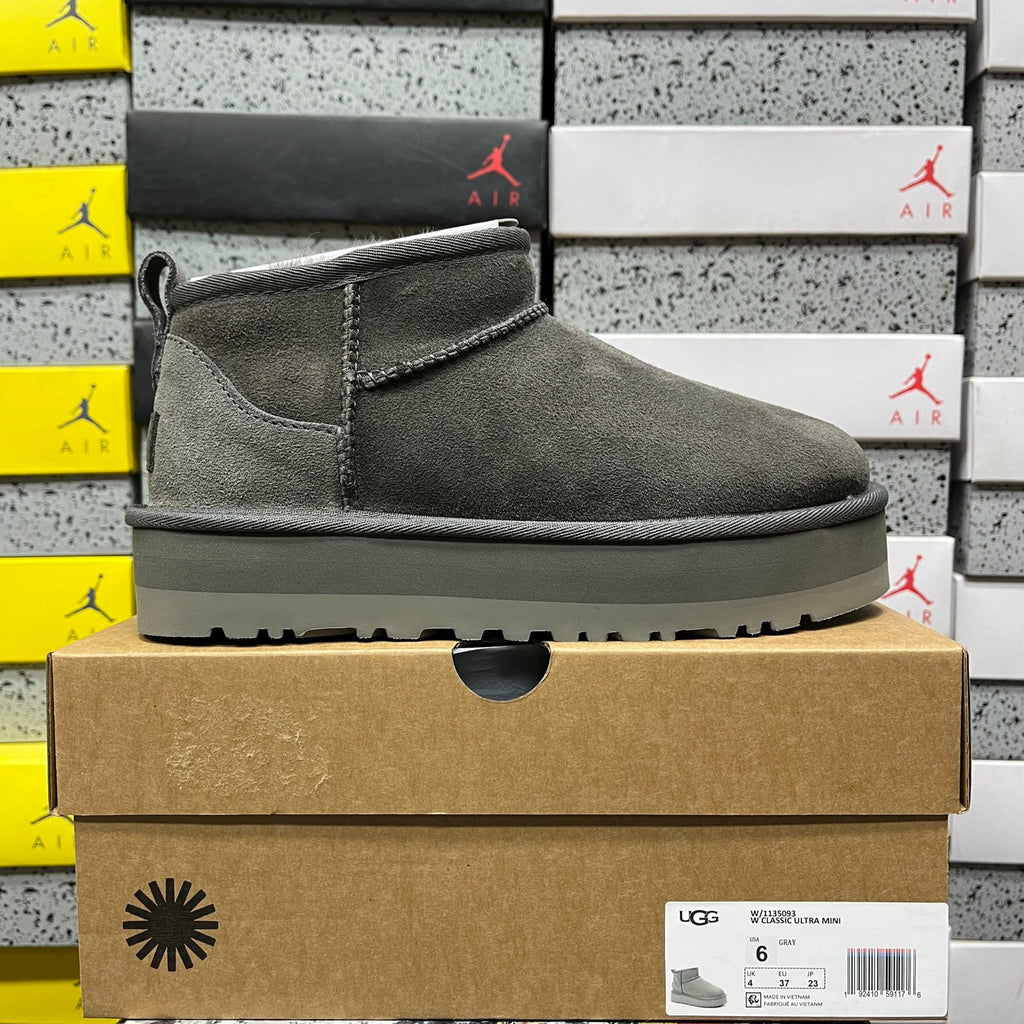 Heeled Snow Boots in Grey – 3cm Heel Winter Boots (EU Sizes 35–40)