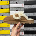 Embroidered Slip-On Snow Boots in Chestnut – Cozy Winter Mules (EU Sizes 35–40)