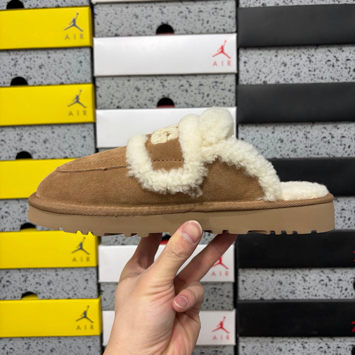 Embroidered Slip-On Snow Boots in Chestnut – Cozy Winter Mules (EU Sizes 35–40)