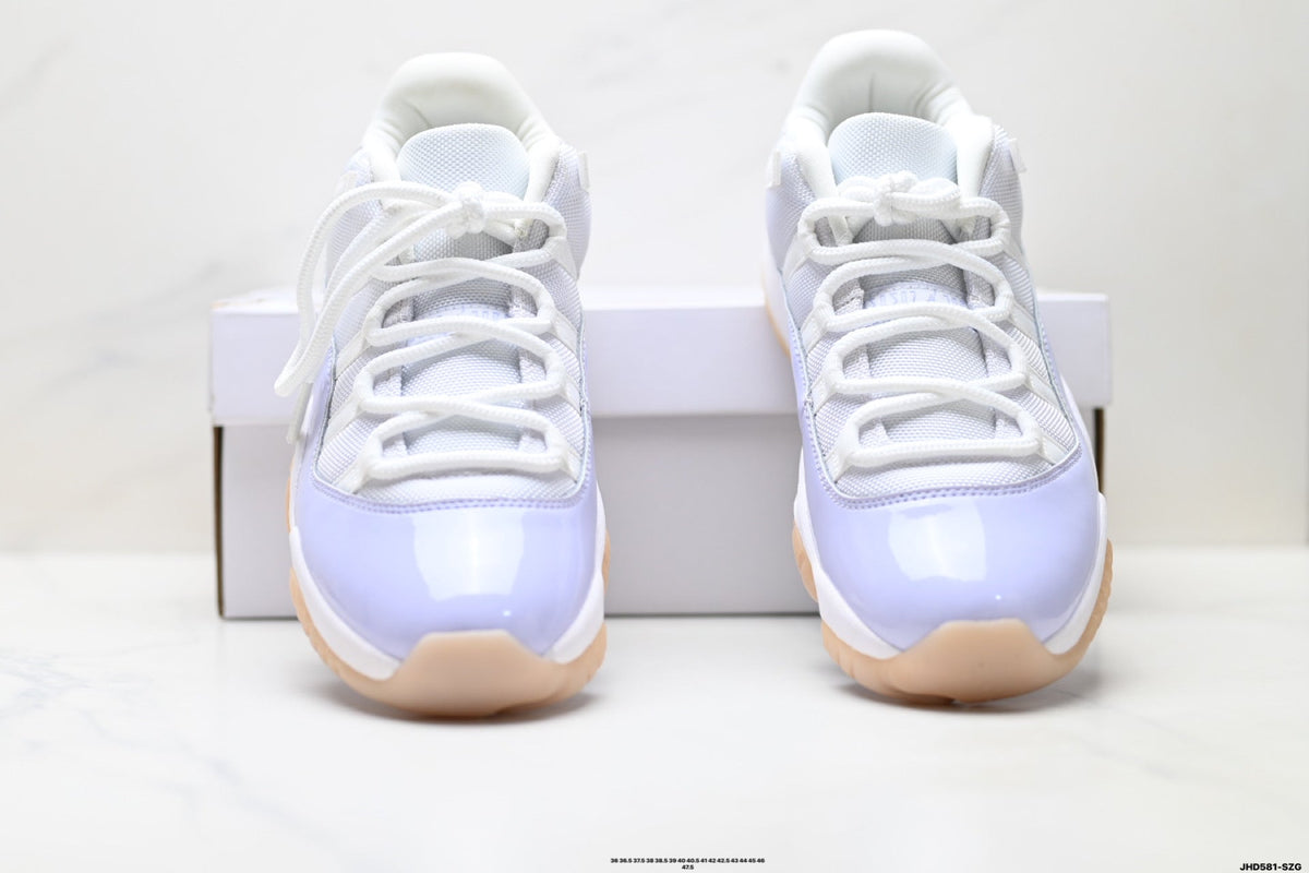 Air Jordan 11 Retro White Lavender and Gum Unisex Sneakers Style 17