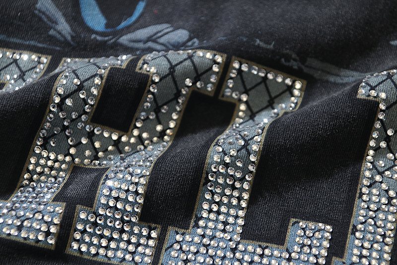 VALE USA Athletic Rhinestone Graphic T-Shirt