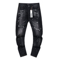 Purple Brand Black Paint-Splatter Distressed Jeans