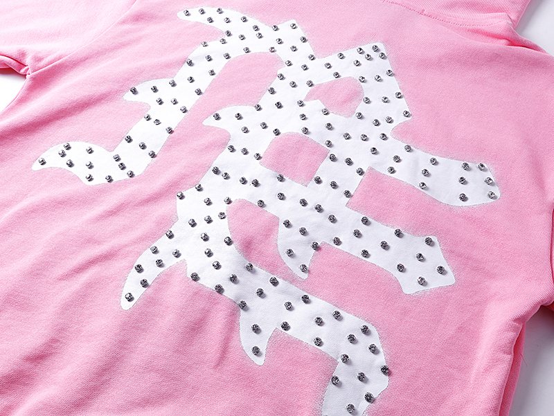 MIXED EMOTION Pink Rhinestone Zip Hoodie