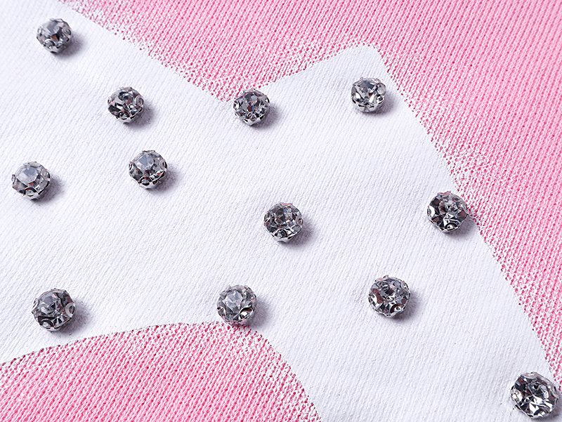 MIXED EMOTION Pink Rhinestone Zip Hoodie