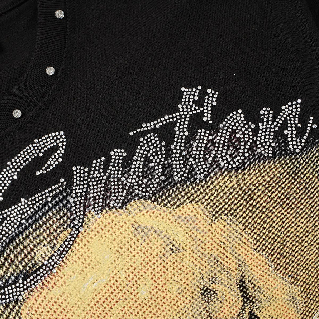 MIXED EMOTION Angel Graphic Studded-Trim T-Shirt