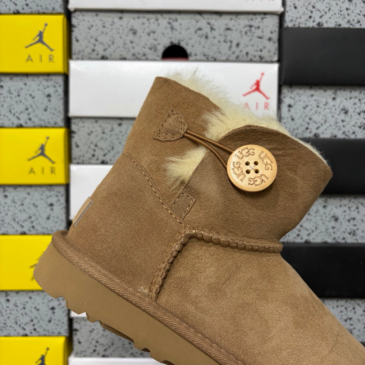 Mid-Calf Boots with Wooden Buckle – Chestnut (6422) | Sizes 35–40