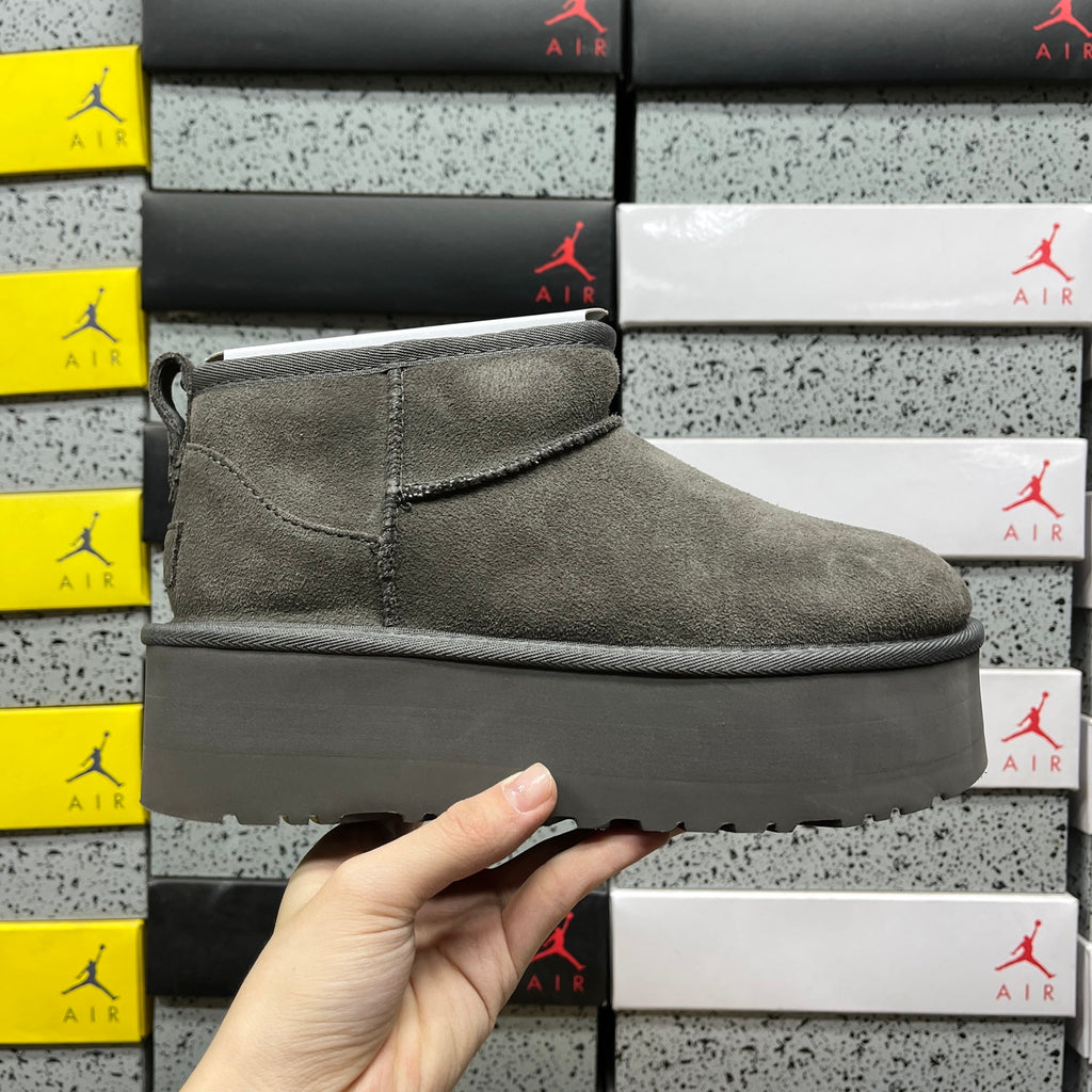 Heeled Snow Boots in Grey – 5cm Heel Winter Boots (EU Sizes 35–40)