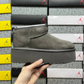 Heeled Snow Boots in Grey – 5cm Heel Winter Boots (EU Sizes 35–40)