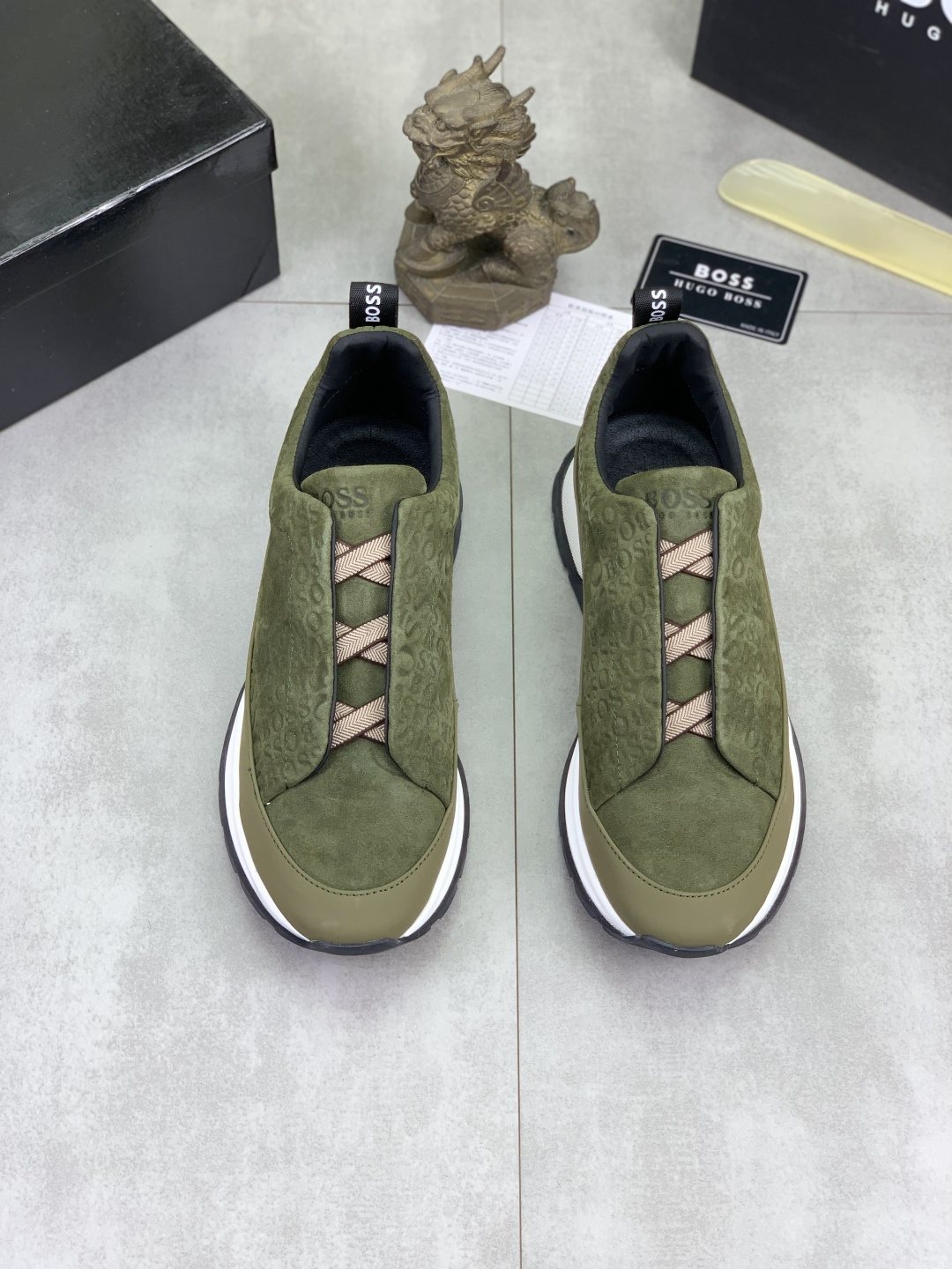BOSS Textured Low-Top Lace-Up Sneakers